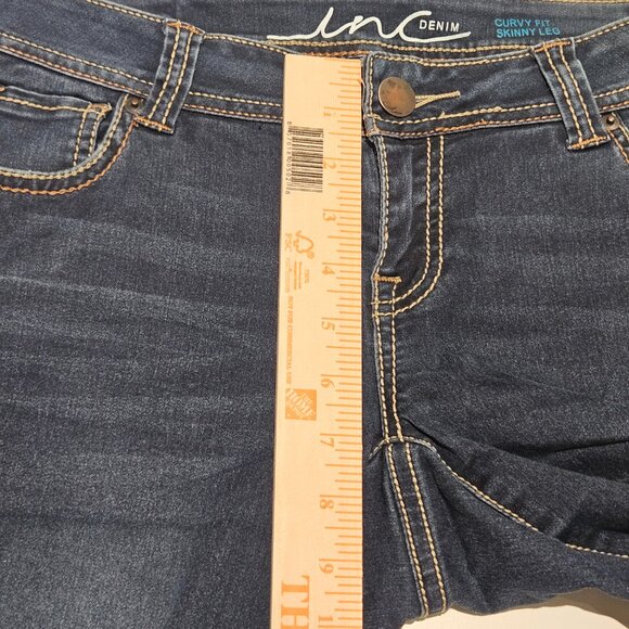 INC Women’s Jeans Size 4 Curvy Fit Skinny Leg Dark Wash Flattering Stretch Denim - Picture 6 of 7